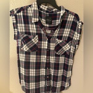 Jachs Navy and Red Plaid Shirt